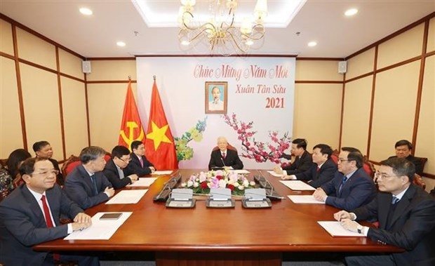 Party general secretary and state president nguyen phu trong holds phone talks with the newly-elected of lao people’s revolutionary party (lprp) central committee thongloun sisoulith, january 16, 2021 - photo: vna